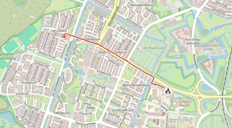 Kaart van de omgeving van de melding