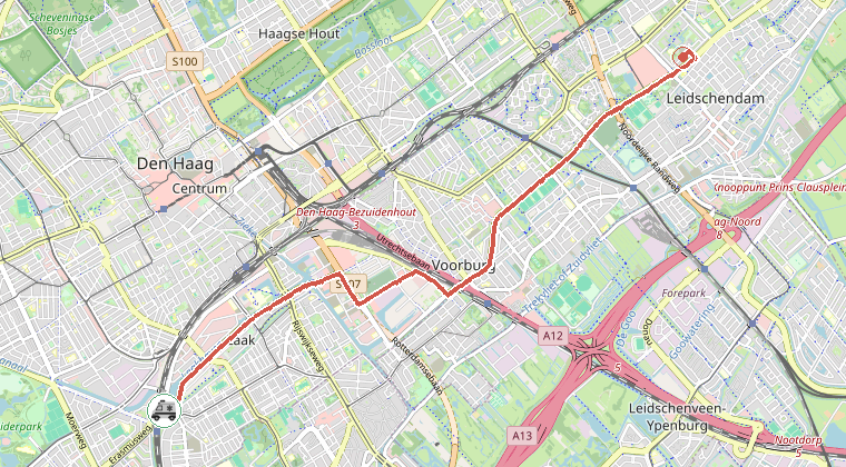 Kaart van de omgeving van de melding