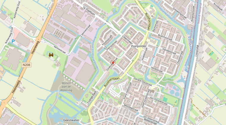 Kaart van de omgeving van de melding