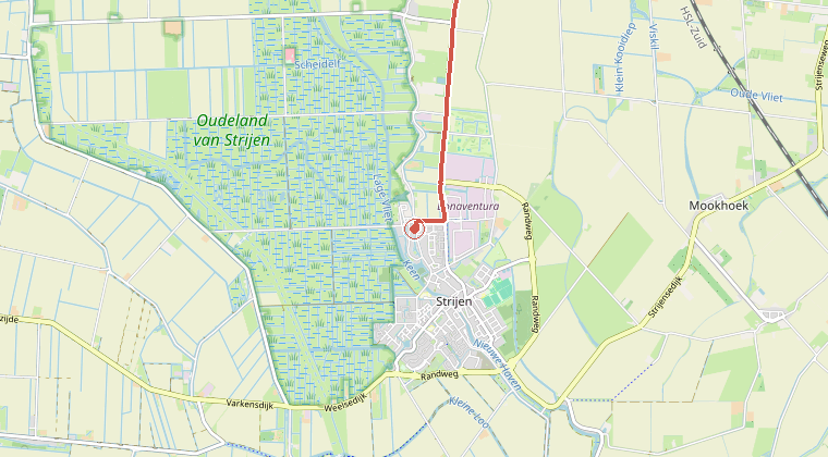 Kaart van de omgeving van de melding