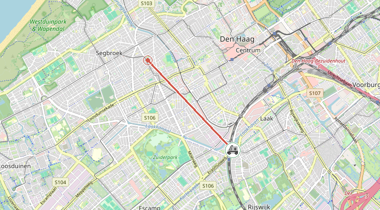 Kaart van de omgeving van de melding
