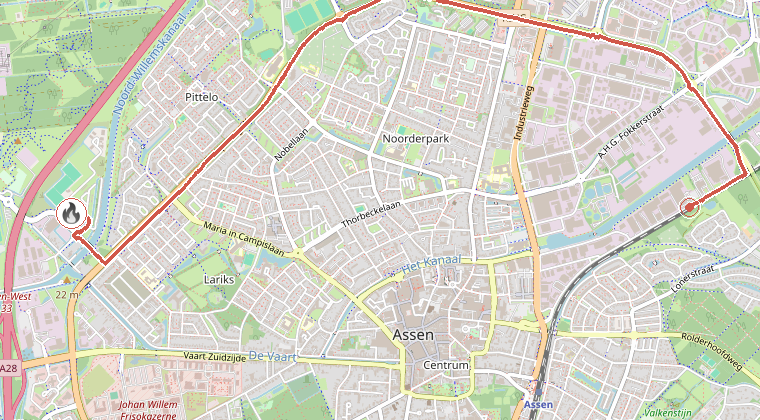 Kaart van de omgeving van de melding