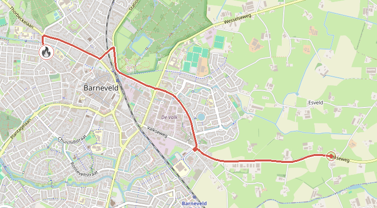 Kaart van de omgeving van de melding