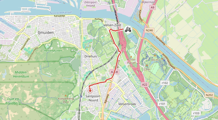 Kaart van de omgeving van de melding