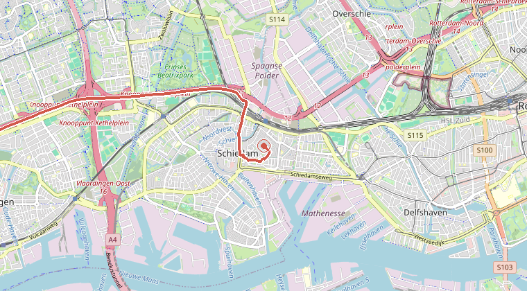 Kaart van de omgeving van de melding