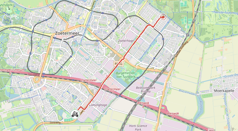 Kaart van de omgeving van de melding