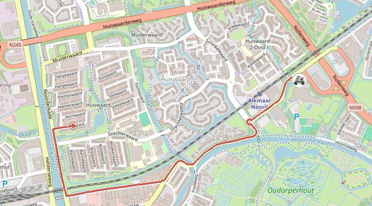 Kaart van de omgeving van de melding
