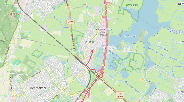 Kaart van de omgeving van de melding