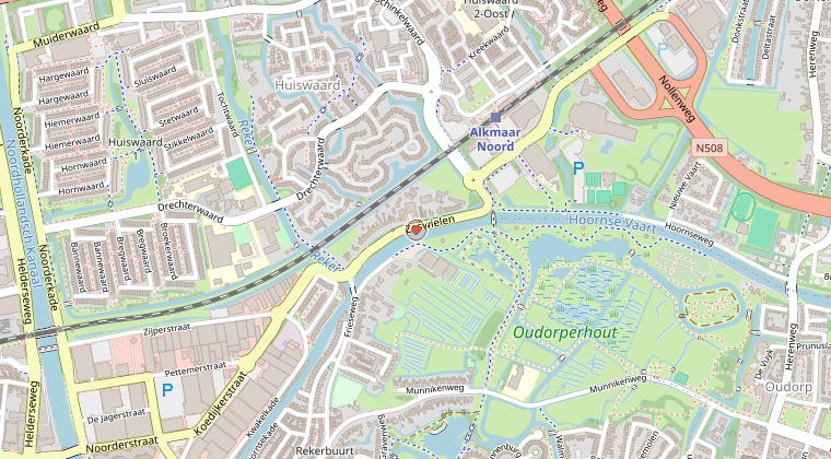 Kaart van de omgeving van de melding