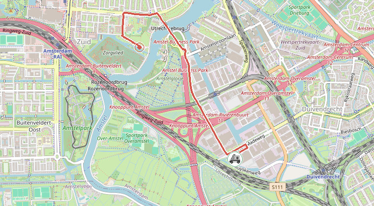 Kaart van de omgeving van de melding