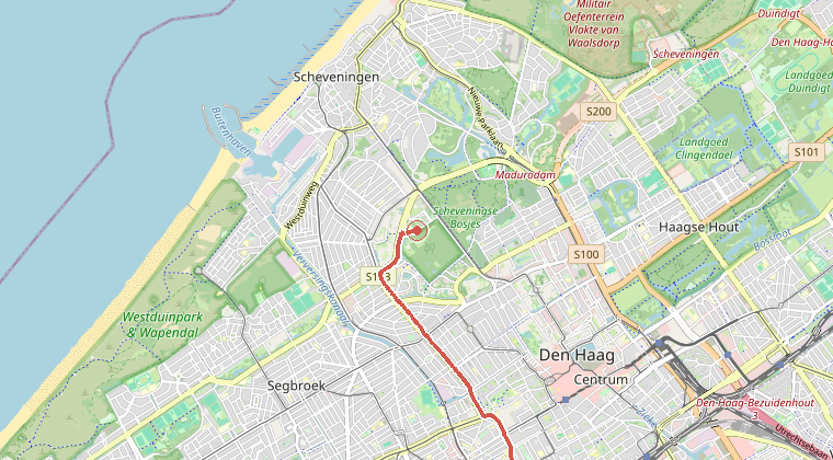 Kaart van de omgeving van de melding