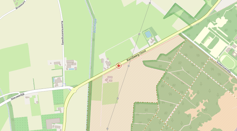 Kaart van de omgeving van de melding