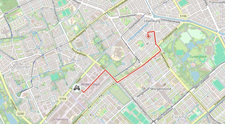 Kaart van de omgeving van de melding
