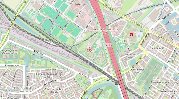 Kaart van de omgeving van de melding