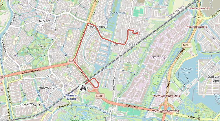 Kaart van de omgeving van de melding