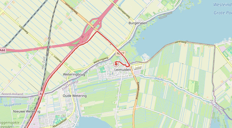 Kaart van de omgeving van de melding
