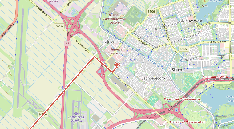 Kaart van de omgeving van de melding
