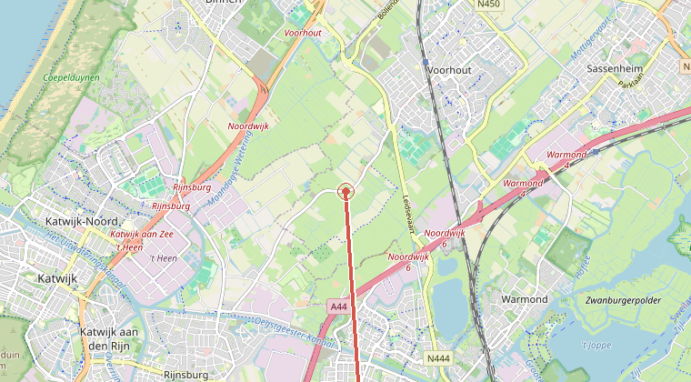 Kaart van de omgeving van de melding
