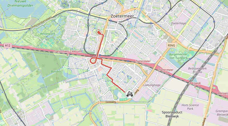 Kaart van de omgeving van de melding