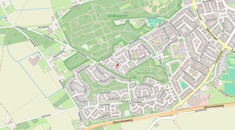 Kaart van de omgeving van de melding