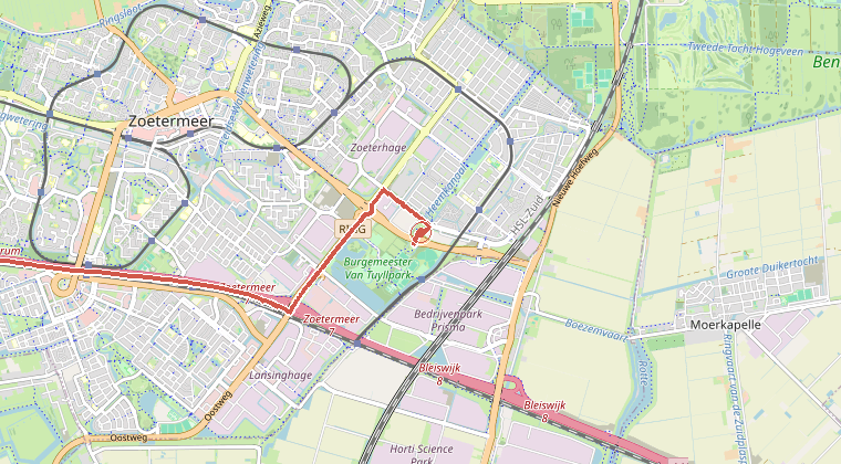 Kaart van de omgeving van de melding