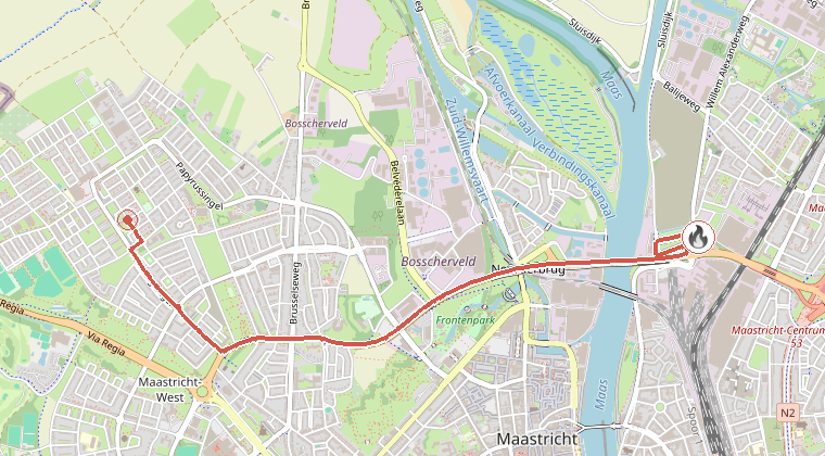 Kaart van de omgeving van de melding