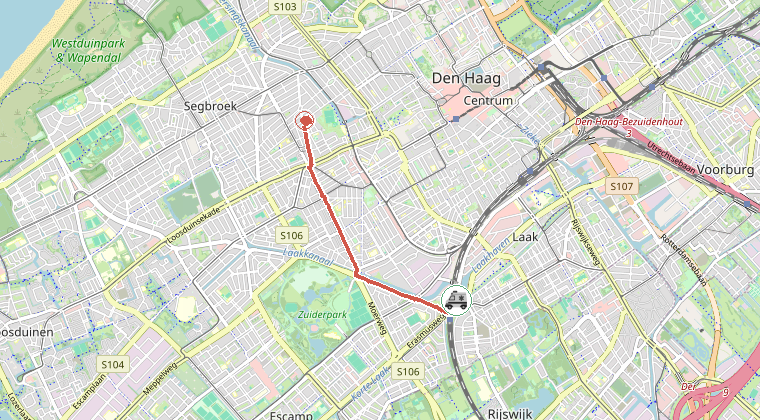 Kaart van de omgeving van de melding