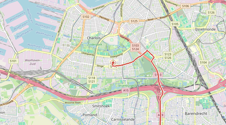 Kaart van de omgeving van de melding