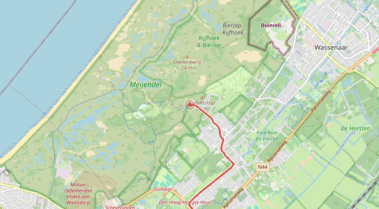 Kaart van de omgeving van de melding