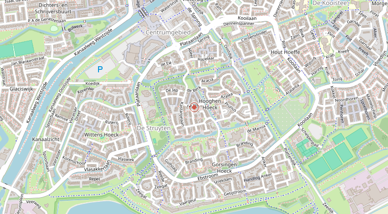 Kaart van de omgeving van de melding
