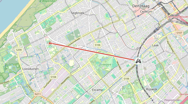 Kaart van de omgeving van de melding