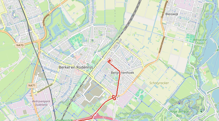 Kaart van de omgeving van de melding