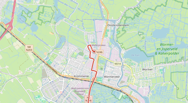 Kaart van de omgeving van de melding