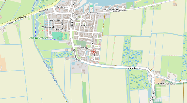 Kaart van de omgeving van de melding
