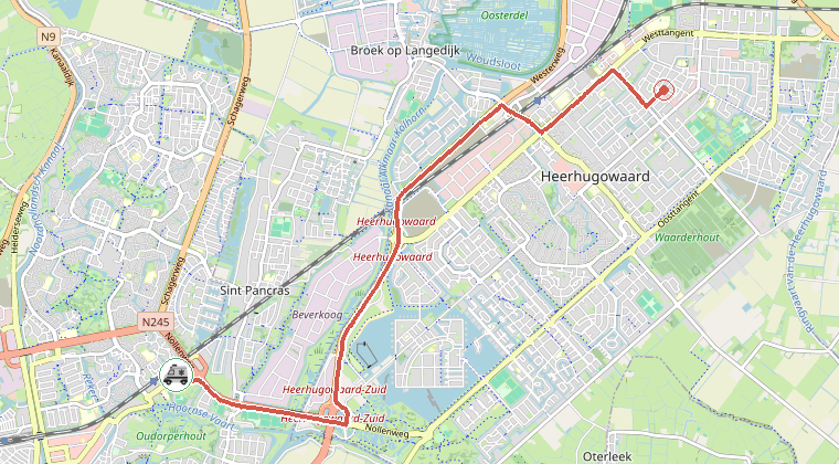 Kaart van de omgeving van de melding