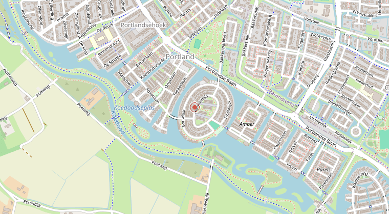 Kaart van de omgeving van de melding