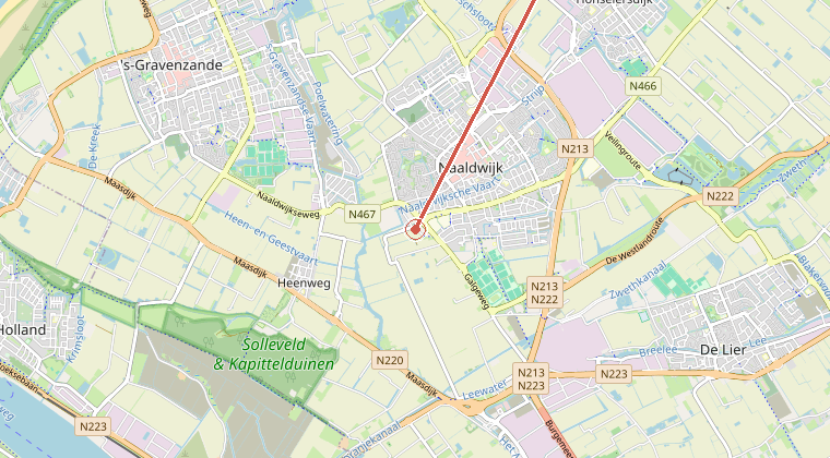 Kaart van de omgeving van de melding