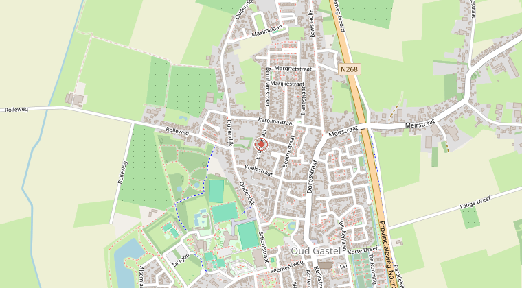 Kaart van de omgeving van de melding