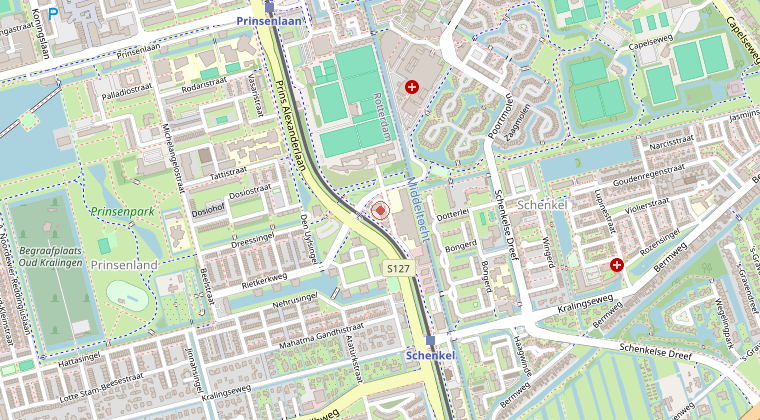 Kaart van de omgeving van de melding
