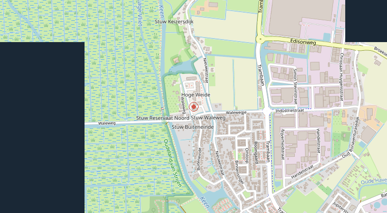 Kaart van de omgeving van de melding