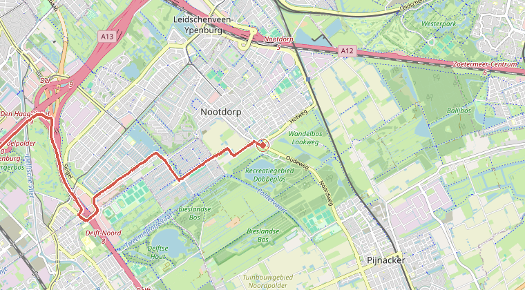 Kaart van de omgeving van de melding