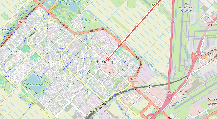Kaart van de omgeving van de melding
