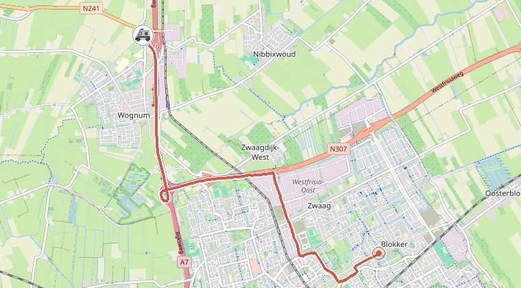 Kaart van de omgeving van de melding