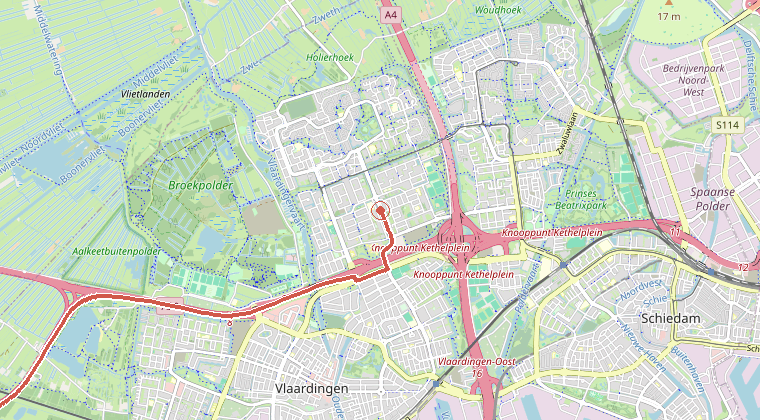 Kaart van de omgeving van de melding