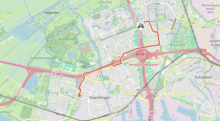 Kaart van de omgeving van de melding