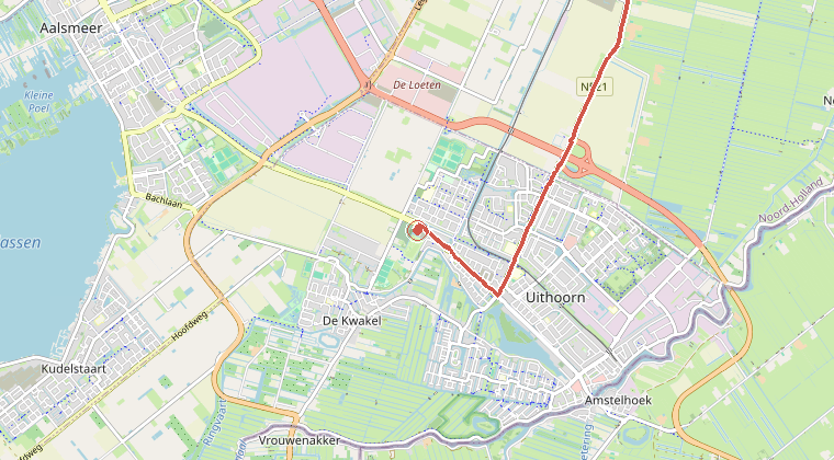 Kaart van de omgeving van de melding