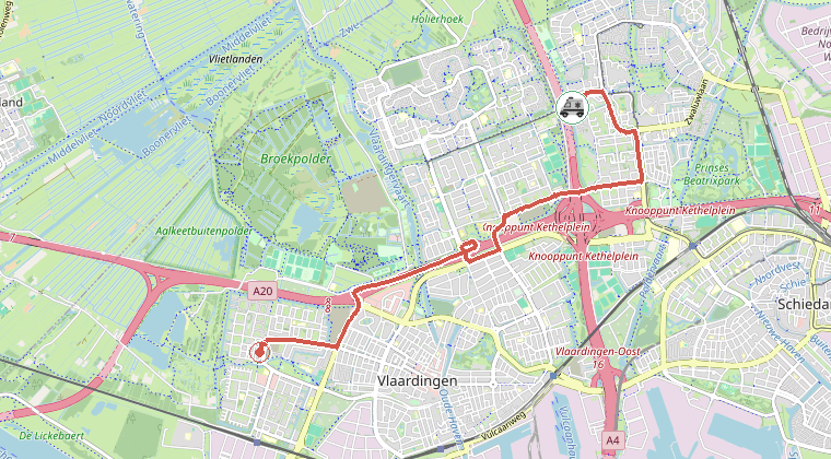 Kaart van de omgeving van de melding