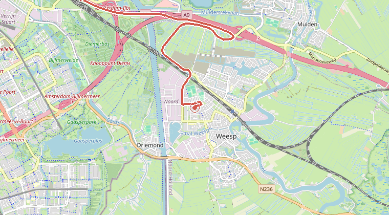 Kaart van de omgeving van de melding