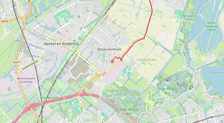 Kaart van de omgeving van de melding
