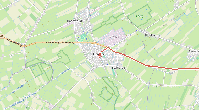Kaart van de omgeving van de melding
